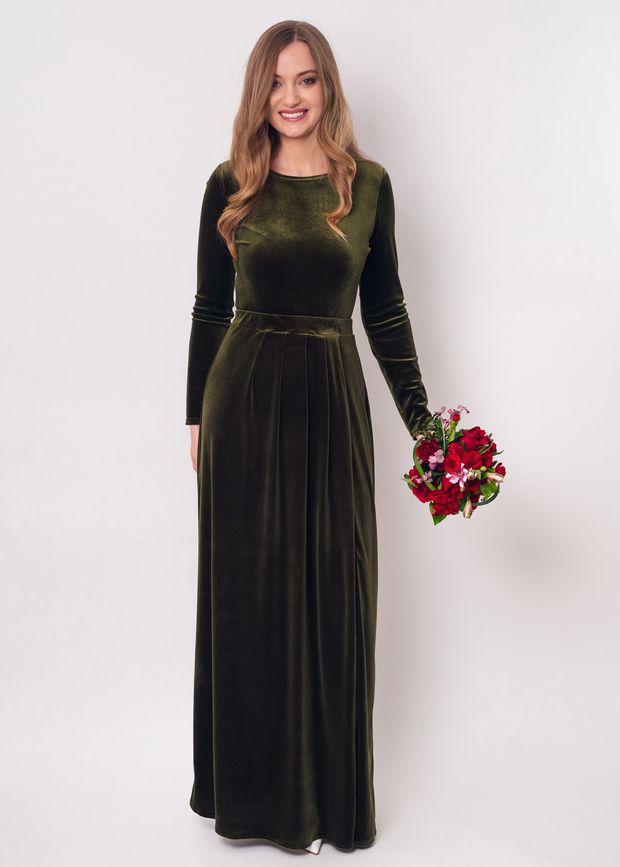 Olive green velvet maxi dress - holiday gown with long sleeves and slit, Christmas, Fall or Winter Wedding, Bridesmaid Olive green velvet maxi dress - holiday gown with long sleeves and slit, Christmas, Fall or Winter Wedding, Bridesmaid