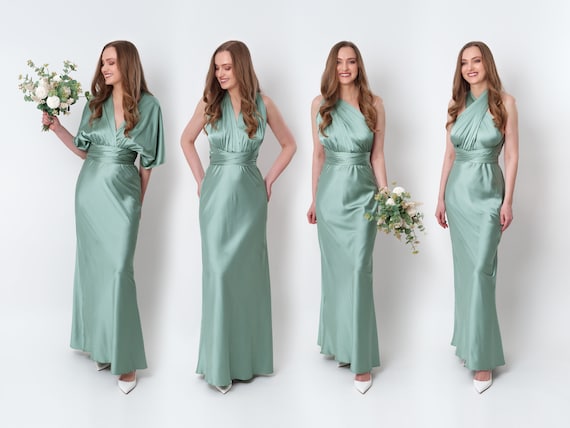 Infinity Dress Sage Green Silk Dress Bridesmaid Dress Silk
