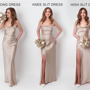 1462 Silver Beige Sequins Slit Dress