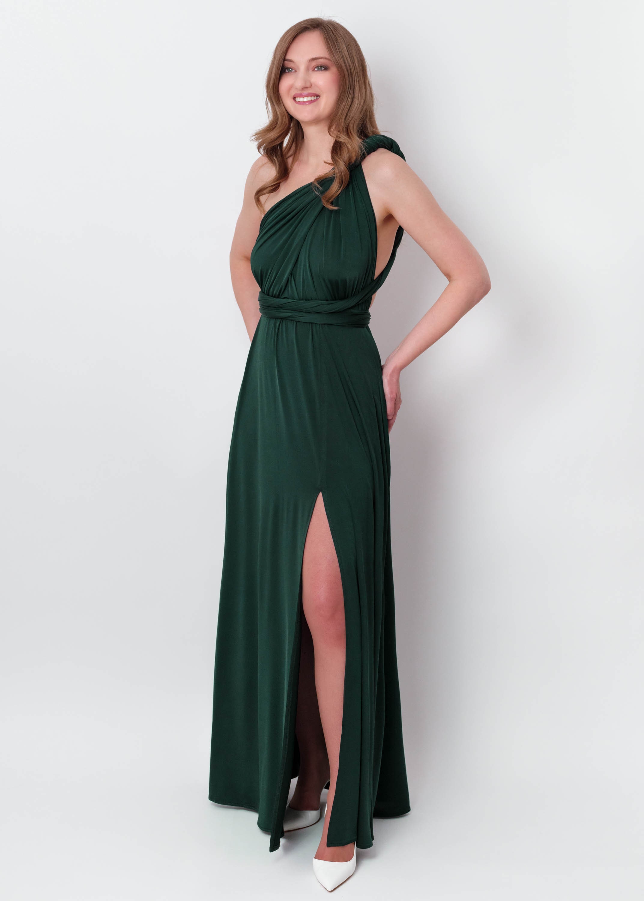 Dark Green Infinity Slit Dress, Bridesmaid Dresses, Wedding Guest Dress, Multi Wrap Dress, Convertible Dress, Multiway Dress Dark Green Infinity Slit Dress, Bridesmaid Dresses, Wedding Guest Dress, Multi Wrap Dress, Convertible Dress, Multiway Dress