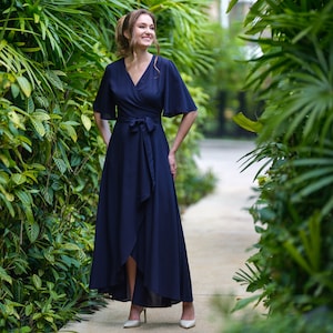 Navy Blue Wedding Guest Dress - Etsy