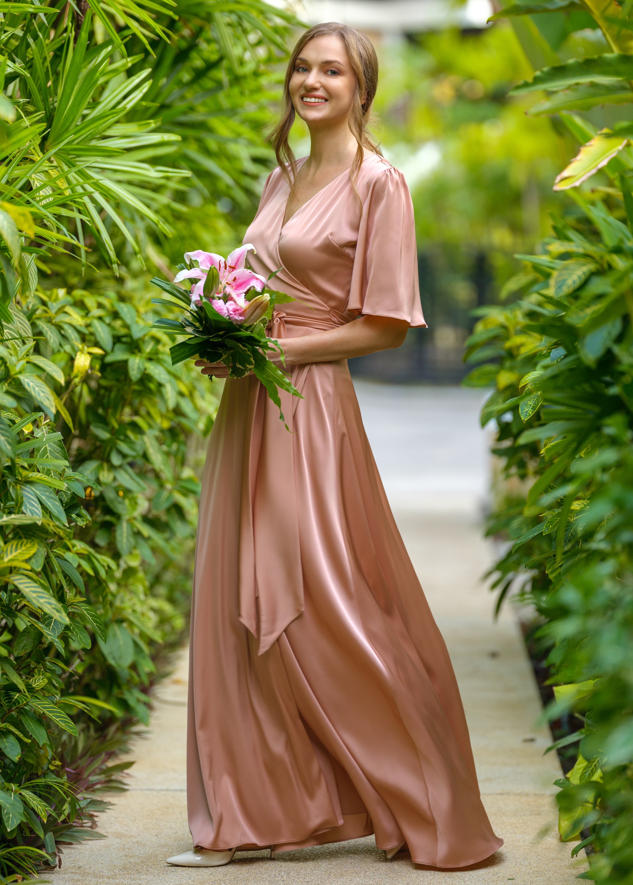 barbie bridesmaid dresses Linen Wrap Dress | Nordic Sky