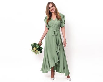 christmas green color dress Women's KARIJINI Linen Dress - TENCEL™ Lyocell