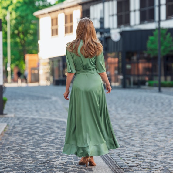 womens olive green dress