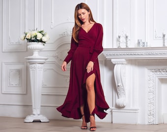 strapless open back dress Forbidden Feelings Maxi Dress Red main image 0