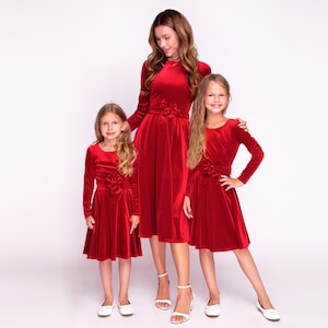 Burgundy Mommy and Me Dresses - Etsy