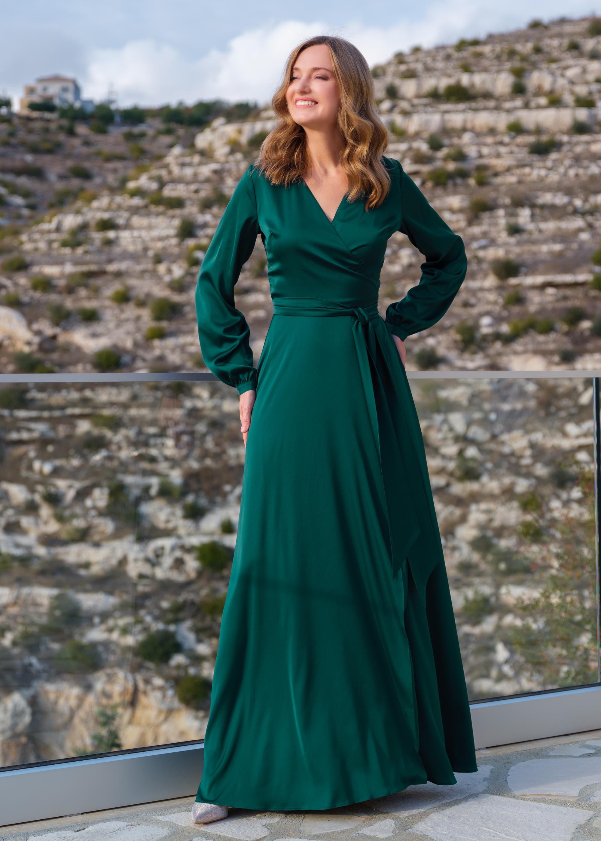 long sleeve plus size formal dresses Plus Sammy Chiffon Long Sleeve Floor Length Dress Multi / 16W