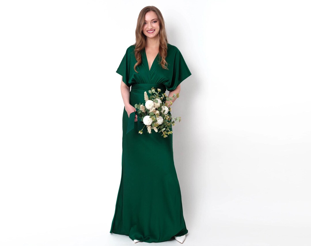 Dark green infinity high slit long dress