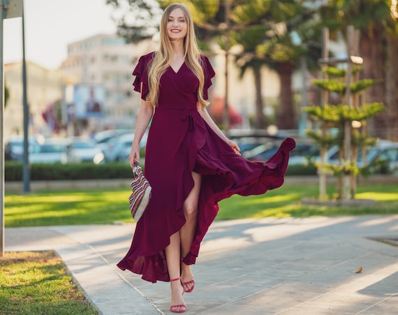 burgundy sun dress