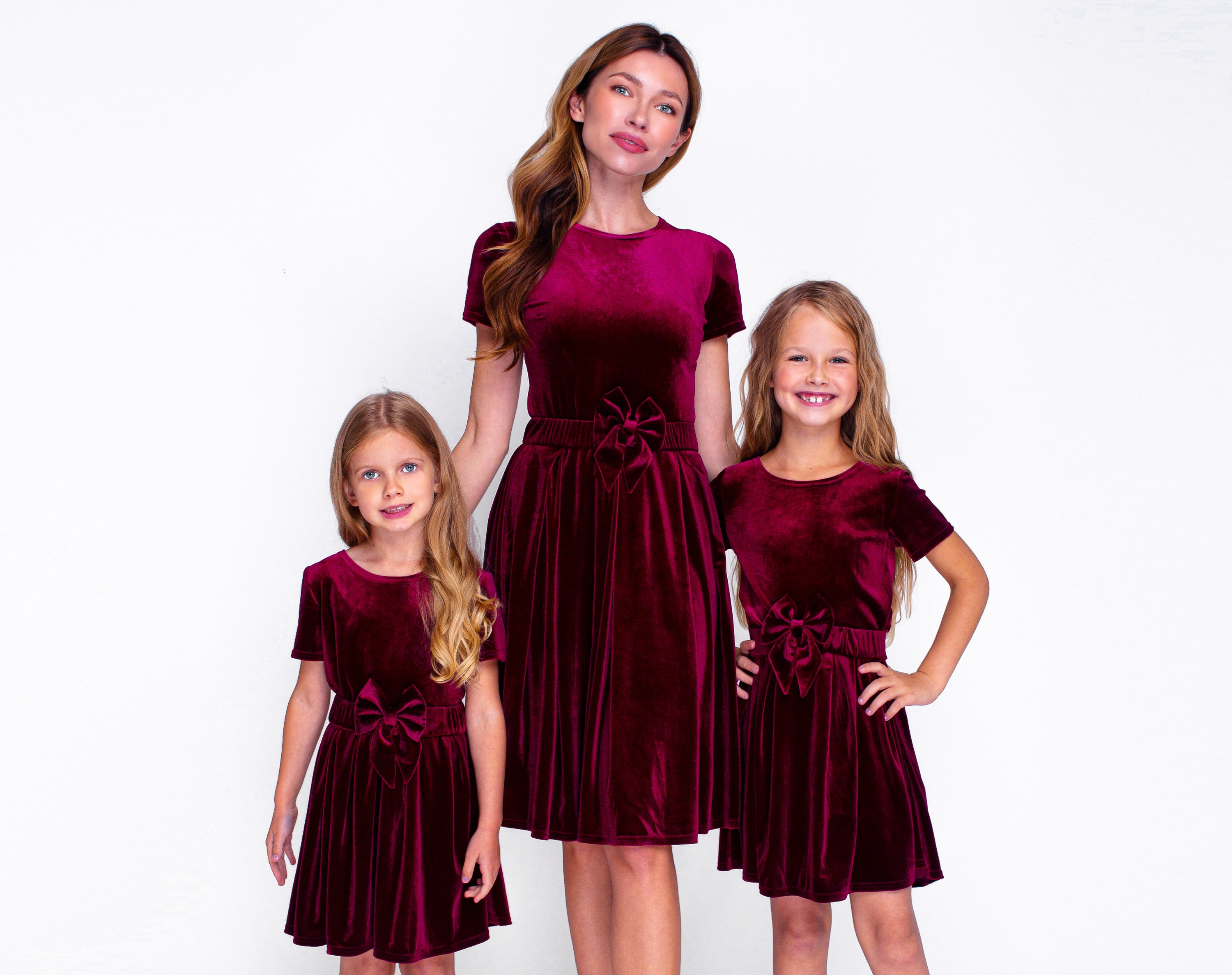 Mommy and Me Burgundy Dress - Etsy