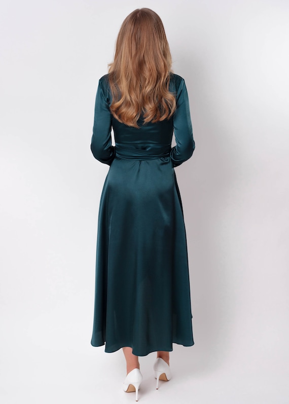 teal green silk dress Stacees 2026 Hot Pink Strapless Prom Dress with Cowl Neck Corset Mermaid Ruffled Slit Skirt