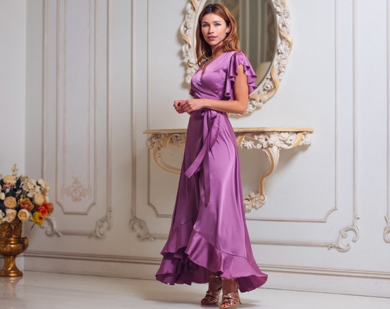 Fuchsia Silk Swirl-Worthy Long Dress – The Svaya