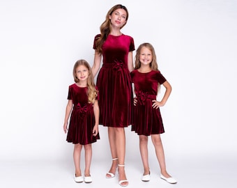 burgundy mommy and me dress Burgundy Corduroy Mommy and Me Dresses | Matching Holiday Outfit