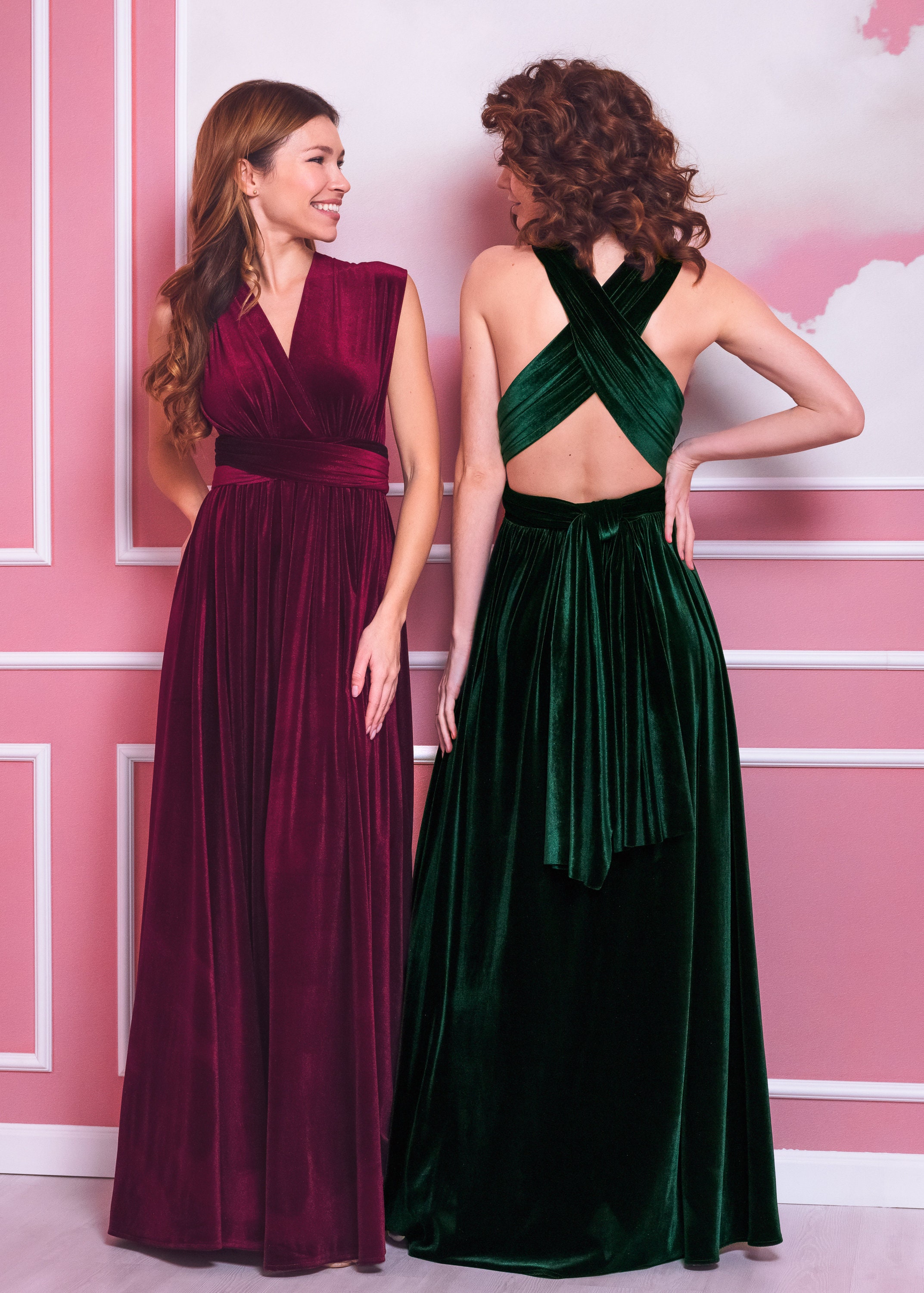how to dress up green cargo pants Buy Velvet Infinity Dress, Multiway Dress main image 1