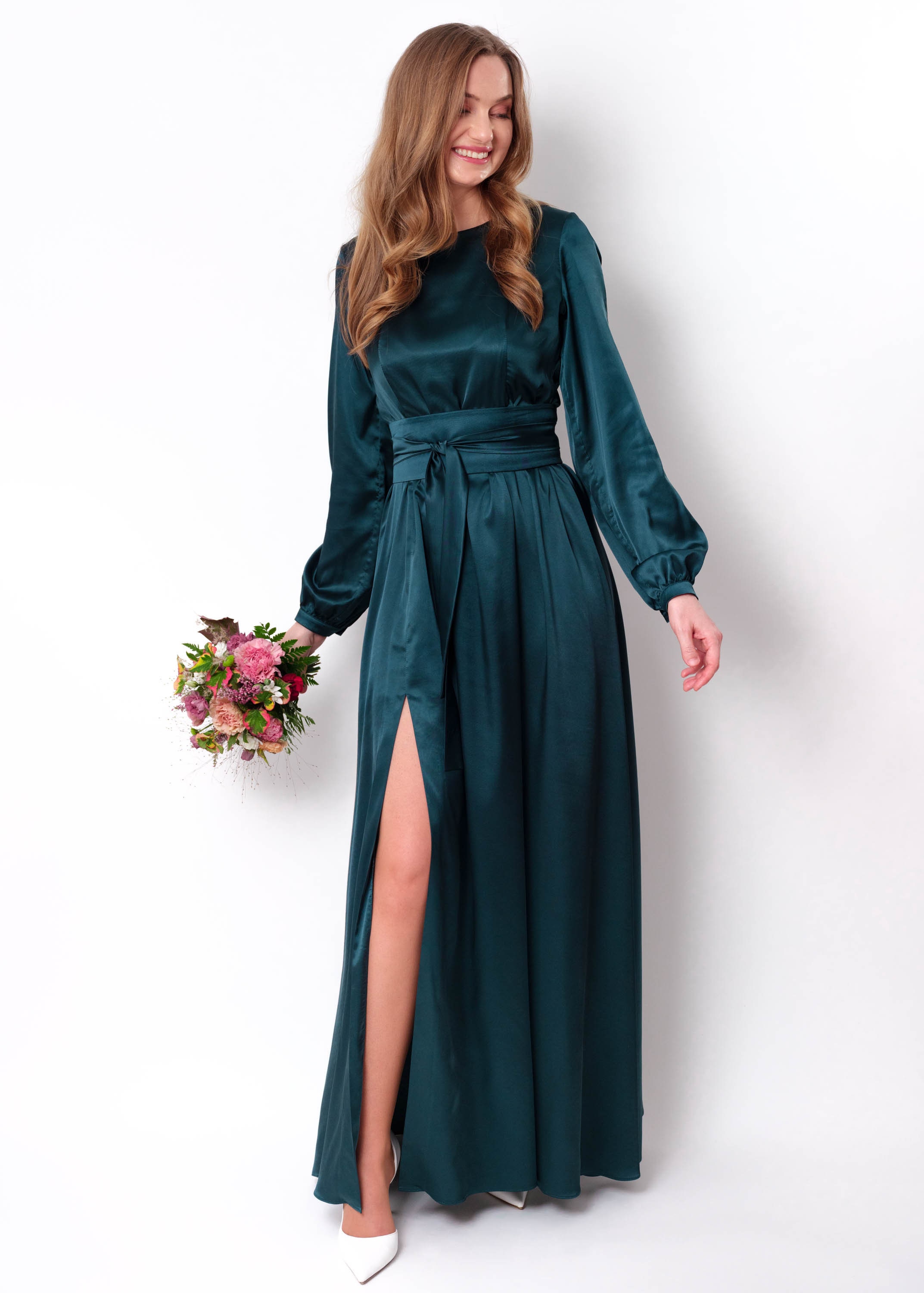 teal green silk dress 💻 PROM SEASON DROP