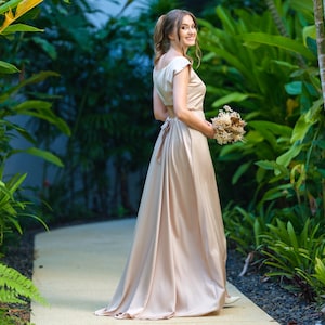 etsy champagne bridesmaid dress Champagne Gold Bridesmaid Dress