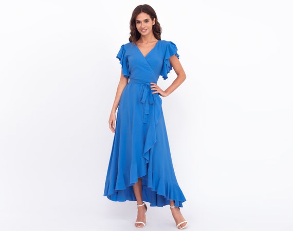 The allure of the evening dress: The blue evening gown is from