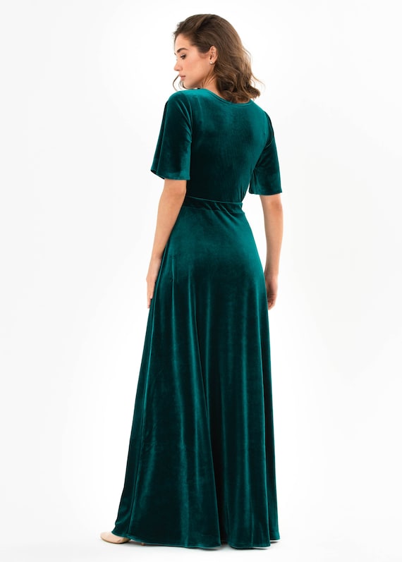 green emerald velvet dress Turquoise Velvet Lace-Up Short Party Dress  Modsele