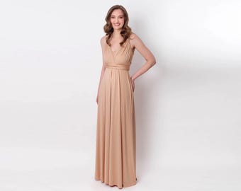 etsy champagne bridesmaid dress Satin Bridesmaid Dress Prom Dress Champagne L Billie Champagne by Grace Loves Lace main image 0