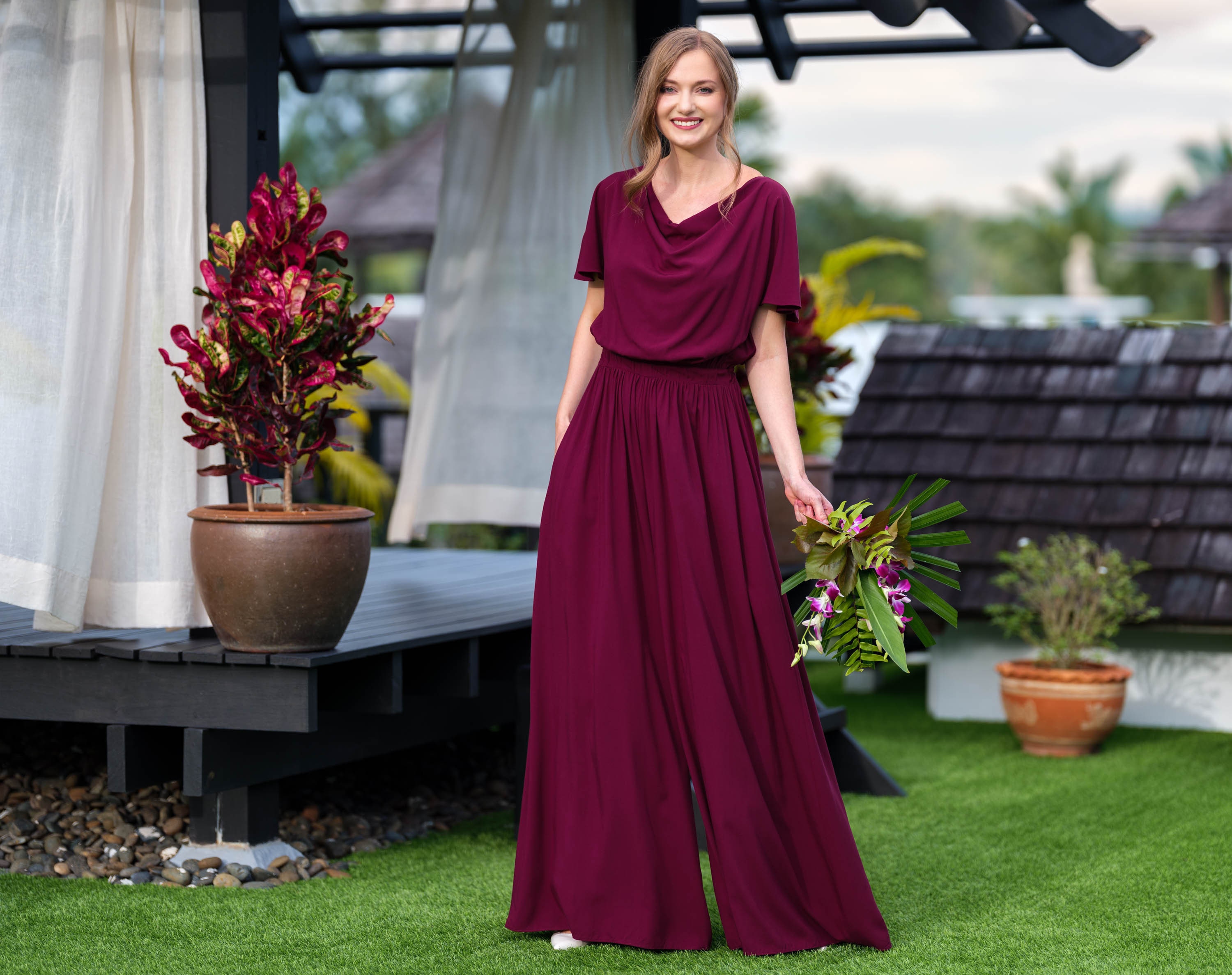 Burgundy Pantsuit Etsy