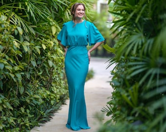 green emerald velvet dress Turquoise Plus Size Dress main image 0