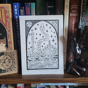 Kundalini/Snake print - original design on rice paper