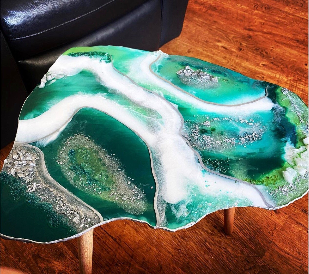 Bespoke resin side table different styles available Etsy