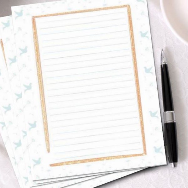 primary writing paper with dotted lines Printable Flying Doves Stationery Paper with Lines (set of 5) by Jeanetta Richardson | Writing Paper | Bird Stationery | Instant Download