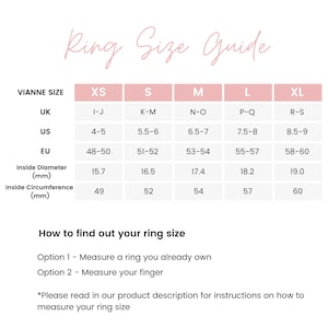 Vianne Jewellery Ring Size Guide