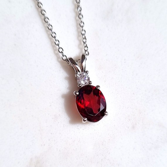 Etsy garnet necklace sale