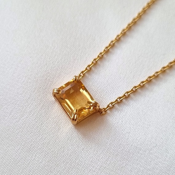 925 Argent Sterling Citrine Jaune, Saphir & Zircon Boucles 18K Plaqué Or