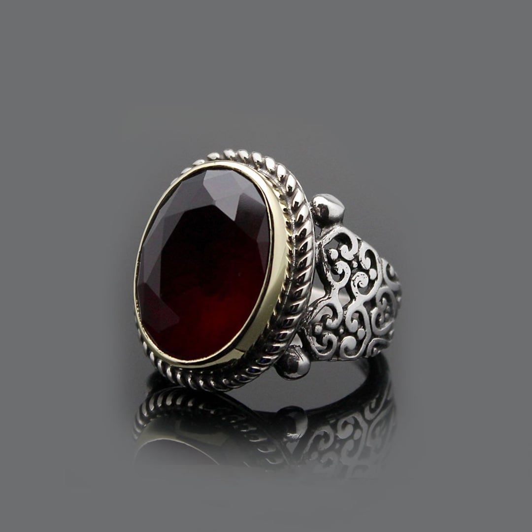 Root Ruby Silver Men Ring Silver Handmade Jewelry 925 - Etsy