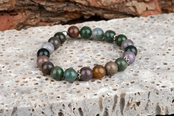 Buy Multicolor Aqeeq Elastic Beaded Bracelet, Glossy Stretch Cord