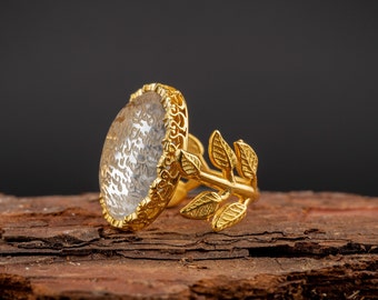 Ayat Al Kursi Dur Al Nadschaf Vergoldete Silber Frauen Ring, Silber Handgemachter Schmuck, 925 Sterling Silber, Für Frauen, Geschenk Für Sie, Nadschaf