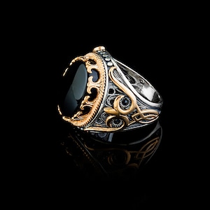 Black Oval Aqeeq Silver Ring Silver Handmade Jewelry 925 - Etsy