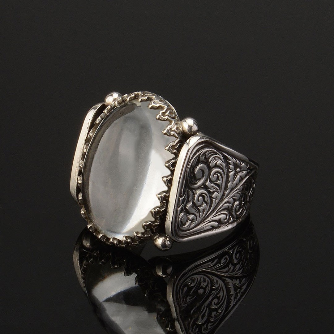 Oval Dur E Najaf Silver Men Ring, Silver Handmade Jewelry, 925