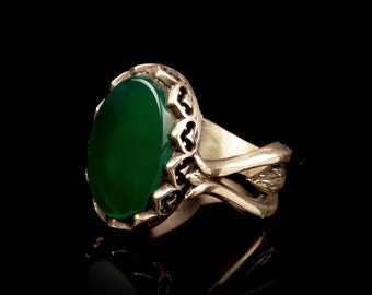 Green Aqeeq Silver Women Ring, Silver Handmade Jewelry, 925 Sterling Silver, For Women, Gift For Her, Green Aqeeq - Agate