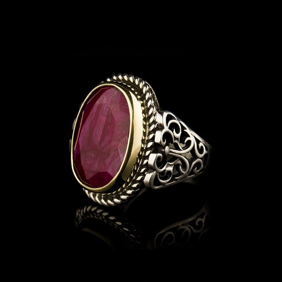 Ruby Root Oval Silver Ring Silver Handmade Jewelry 925 - Etsy