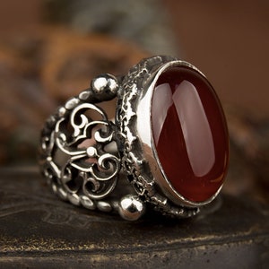 Yemeni Aqeeq Handmade Silver Ring Exclusive Collection, Silver Handmade ...