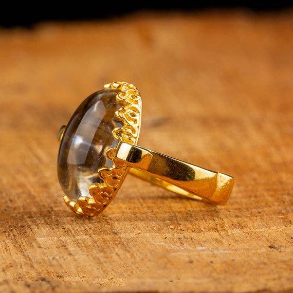8mm Custom Made, Flat Shaped, Silver Ring with Yellow Gold Plated Inte –  MagicHands Jewelry