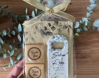 Wedding Favor Magnet with Gift Pack and Chocolate, Wedding Gift Pack for Guests, Wedding Favors for Guests in Bulk,  Chocolate Favor Box