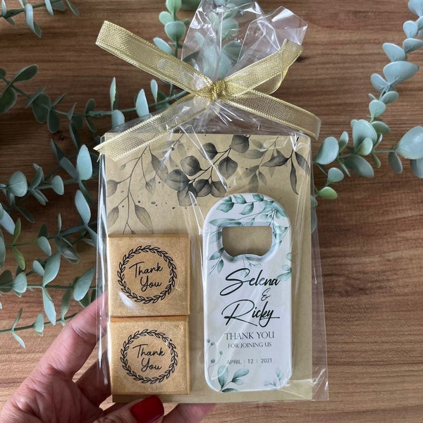 Imán de Favor de Boda con Paquete de Regalo y Chocolate, Paquete de Regalo de Boda para Invitados, Favores de Boda para Invitados a Granel, Caja de Favor de Chocolate