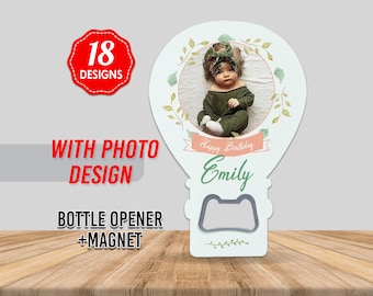 Customisable Hot Air Balloon Magnet Favor Gift for your Baby Shower or 1st Birthday Party, Hot Air Balloon Decorations, Birthday Party Favor