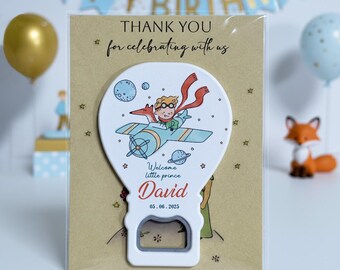Aanpasbare magneetbedankje voor je babyshower of verjaardagsfeestje, bedankje verjaardagsfeestje, souvenirs, kleine prins-thema