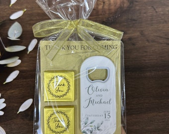 Wedding Favor Magnet with Gift Pack and Chocolate, Wedding Gift Pack for Guests, Wedding Favors for Guests in Bulk,  Chocolate Favour Box