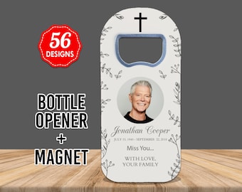 Personalized Funeral Favors, Forget Me Not Bottle Opener, CELEBRATION OF LIFE Memorial Favors, Rest in Peace Rip Funeral Favours