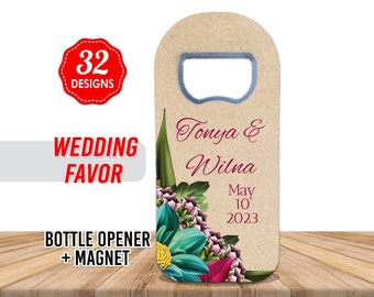 Customizable Wedding Favor For Guests, Wedding Thank You Favor, Personalized Wedding Gift, Magnetic Bottle Opener Party Magnets