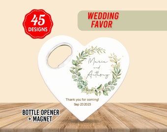 Customisable Wedding Favor For Guests in Bulk, Heart Shape Wedding Thank You Favor, Custom Wedding Gift, Wedding Gift, Save The Date Magnets