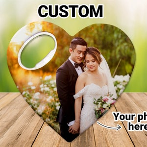 Customizable Photo Magnet Wedding Favor For Guests in Bulk, Heart Shape Wedding Thank You Favor, Wedding Gift, Save The Date Magnets
