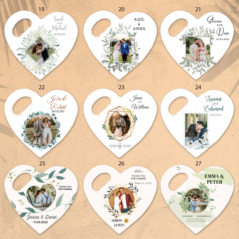 Customisable Wedding Favor For Guests in Bulk, Heart Shape Wedding Thank You Favor, Custom Wedding Gift, Wedding Gift, Save The Date Magnets image 4